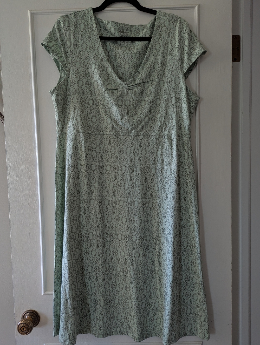 Toad & Co Minty Green Aztec Print Tshirt Dress Women's XL